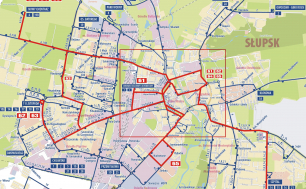 mapa połączeń komunikacyjnych ze specjalnymi liniami autobusowymi w okresie Wszystkich Świętych